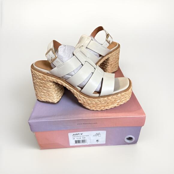 Lisa Vicky Shoes - Lisa Vicky Platform Sandals Fisherman Leather Just-V Winter White 9.5